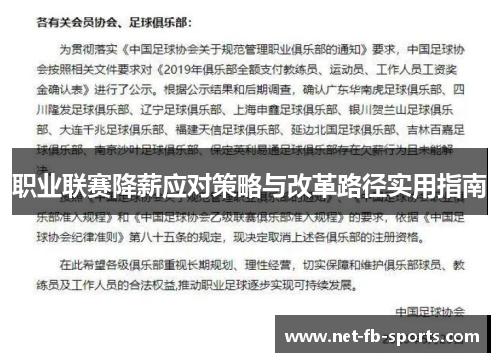 职业联赛降薪应对策略与改革路径实用指南 职业联赛降薪应对策略与改革路径实用指南